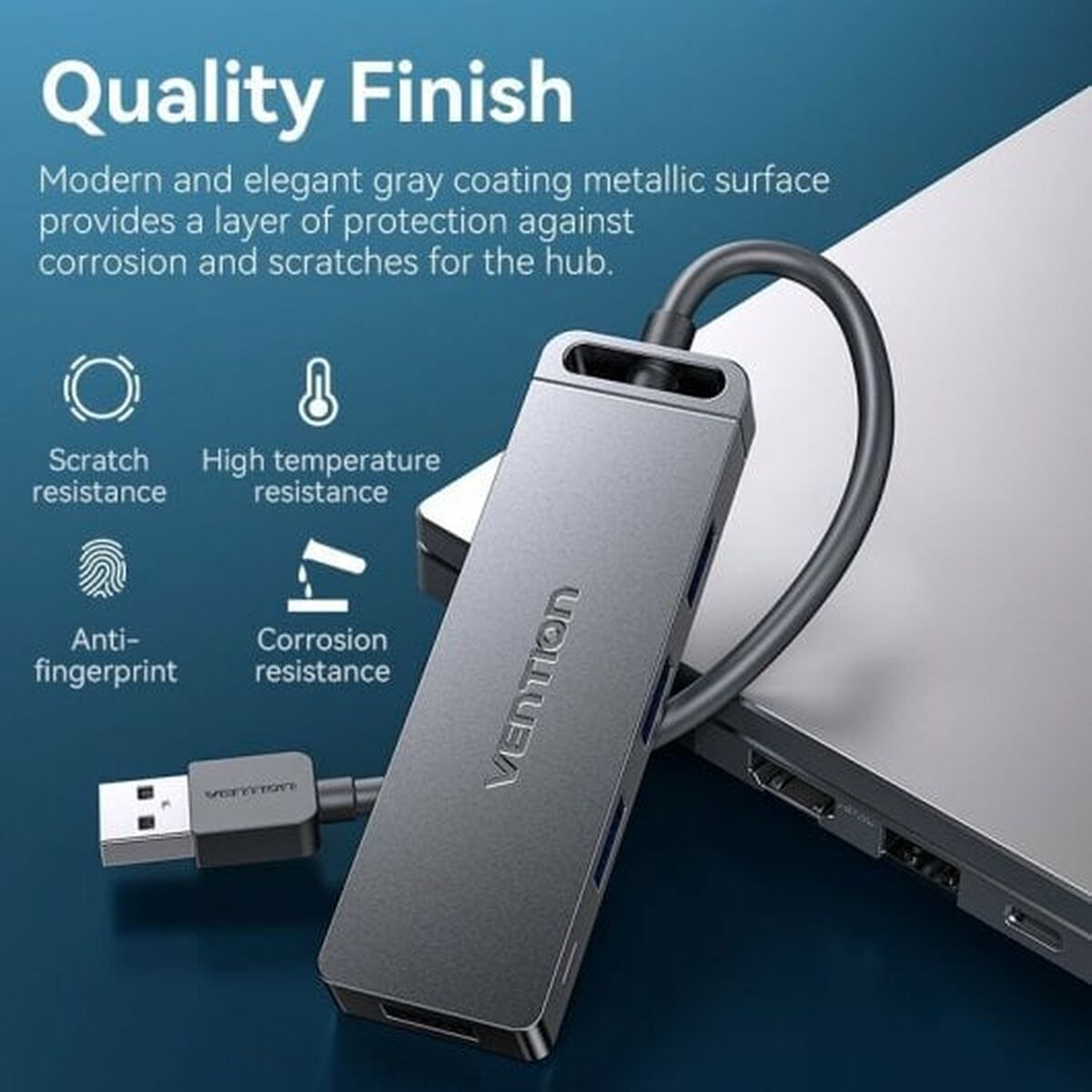 USB Centrmezgls Vention CHLBB Melns (1 gb.)